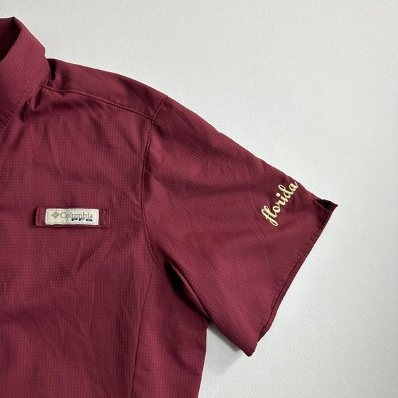 Columbia PFG FSU Florida State Seminoles Button Up Short Sleeve Shirt Womens M - Picture 4 of 10